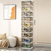 1-9Tier Foldable Dustproof Shoes Box HighTransparent Stackable Thickened  Bins with Lids Multi-layer Sneaker Shoe Organizer Boxe