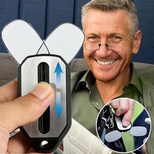 New Folding Legless Nose Clip Reading Glasses Men Women Mini Portable Hyperopia Eyeglasses Smart Keychain Ultra-light HD Lenses