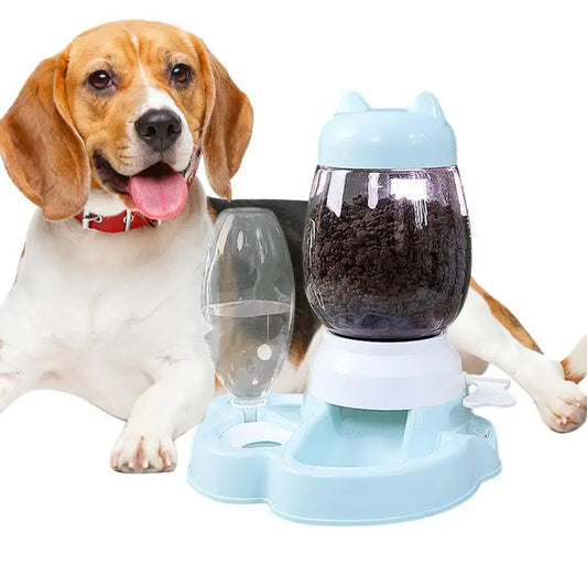 Cat bowl automatic feeder Automatic Dog Feeder  Dog Cat Food Bowl With Water Fountain Large Capacity Pet Food Storage Dispenser