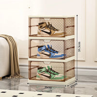 1-9Tier Foldable Dustproof Shoes Box HighTransparent Stackable Thickened  Bins with Lids Multi-layer Sneaker Shoe Organizer Boxe